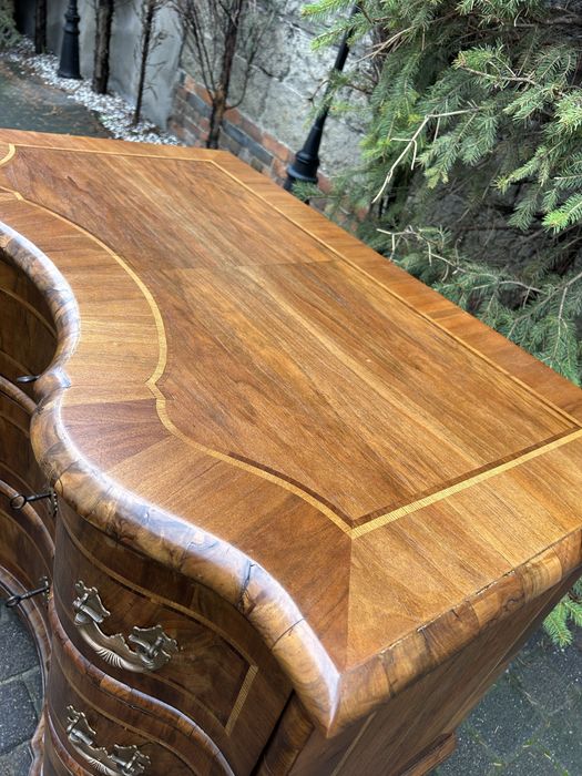 Antyczna Komoda Barokowa XVIII Wiek Intarsja Ludwik Po Renowacja