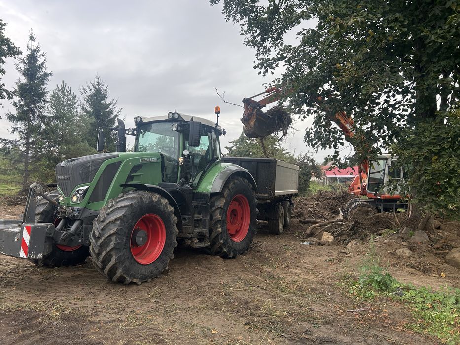 Usluga budowlana przyczepa z ciagnikiem