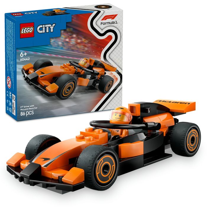 LEGO City Kierowca F1 z samochodem wyścigowym McLaren 60442. LEGO