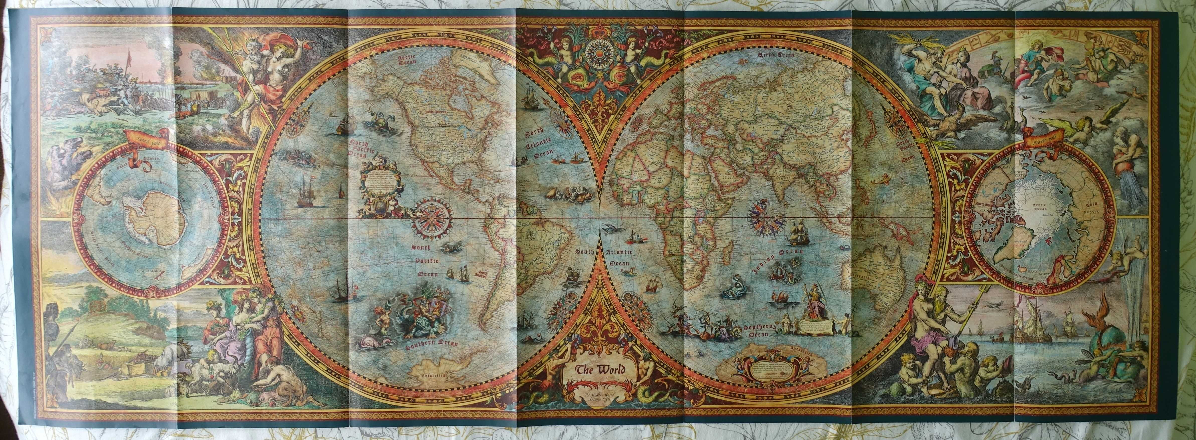 Puzzle Heye 6000 - Hemisphere Map (Rajko Zigic), STAN BDB!