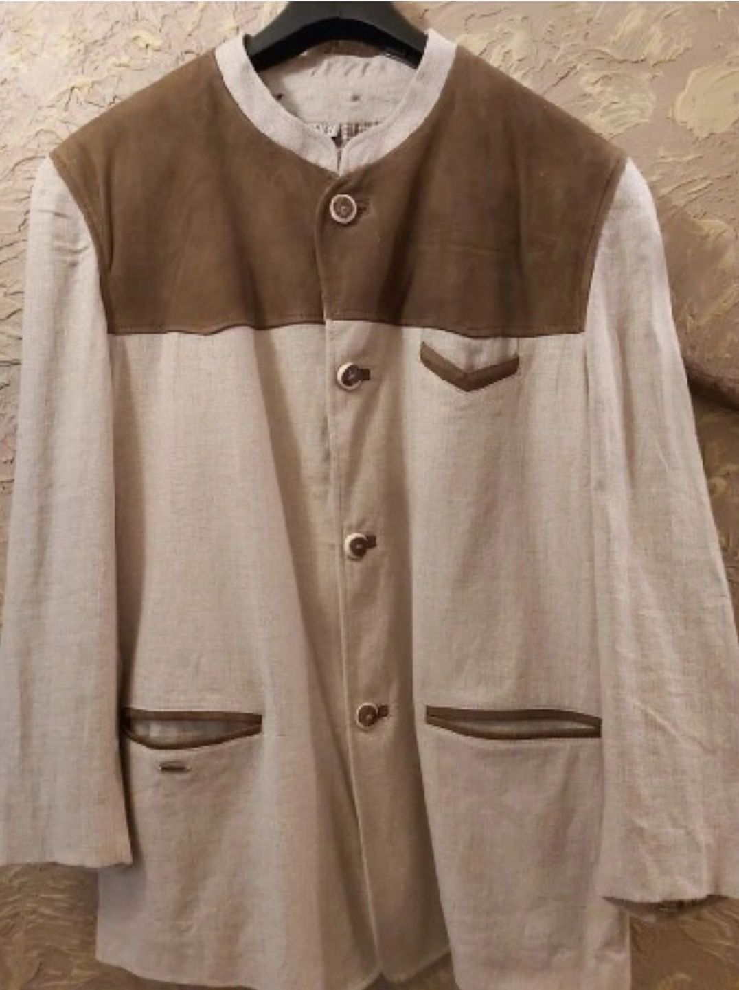 Elegancka lniana niemiecka marynarka myśliwska XL/XXL
