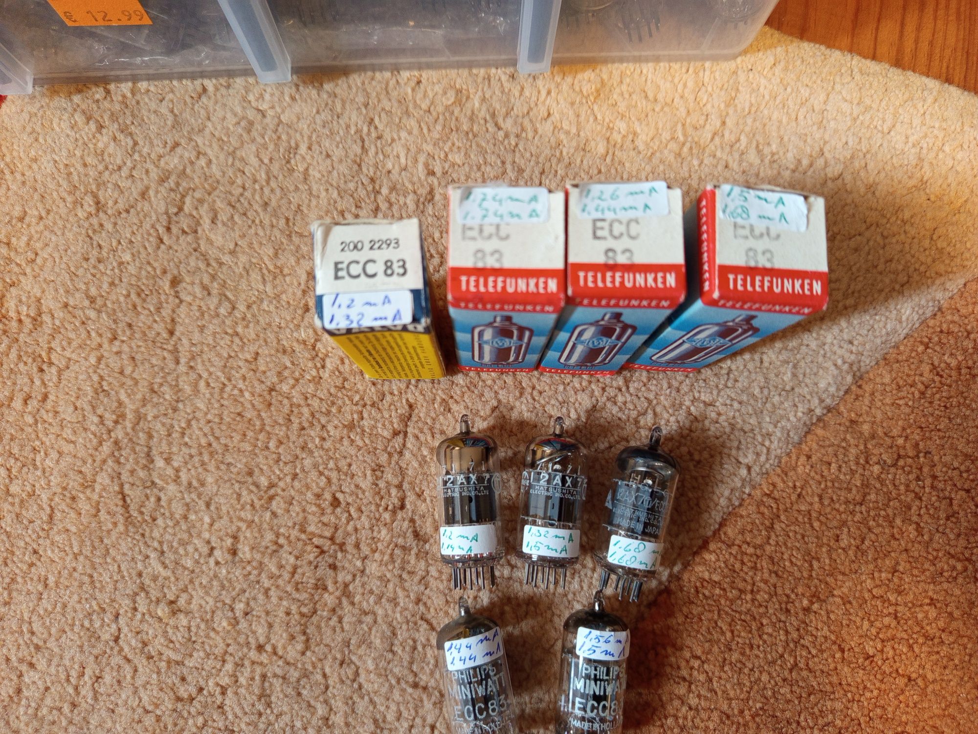 válvulas N.O.S El84, Philips EL34(Mullard made Xf2), Ecc83 Telefunken,