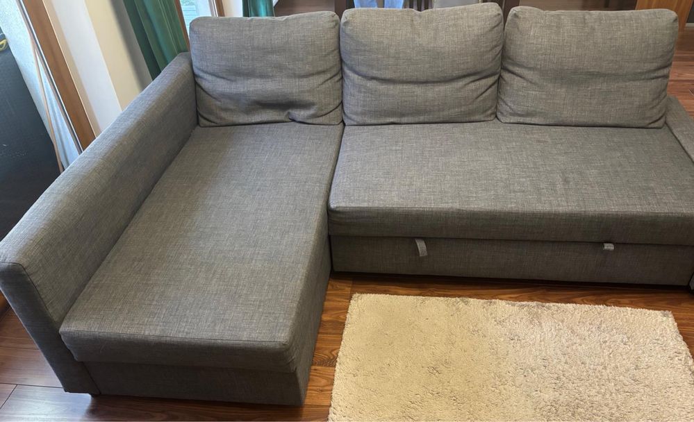 Sofa narożna z funkcją spania szara