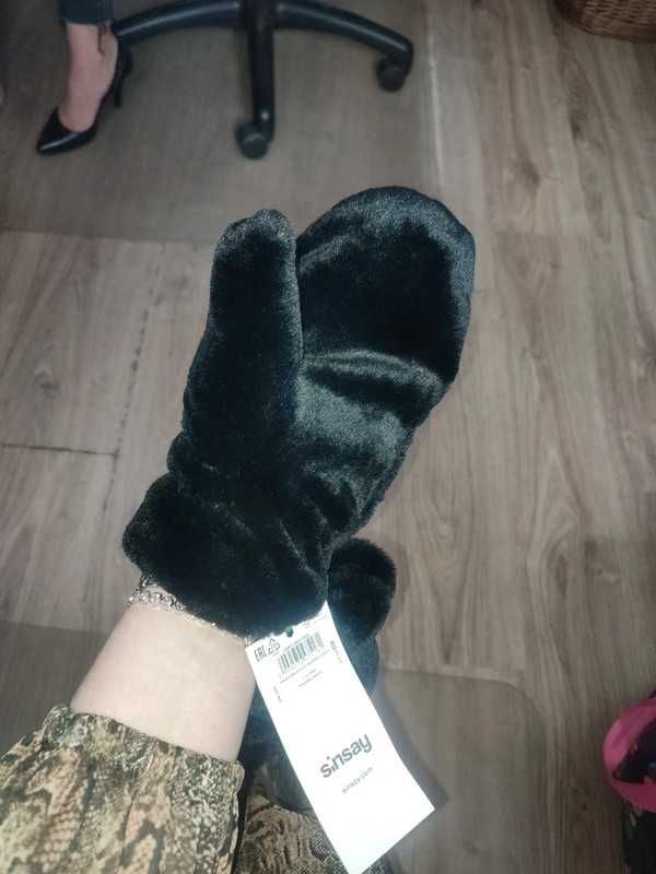 nowe rękawiczki damskie futrzane