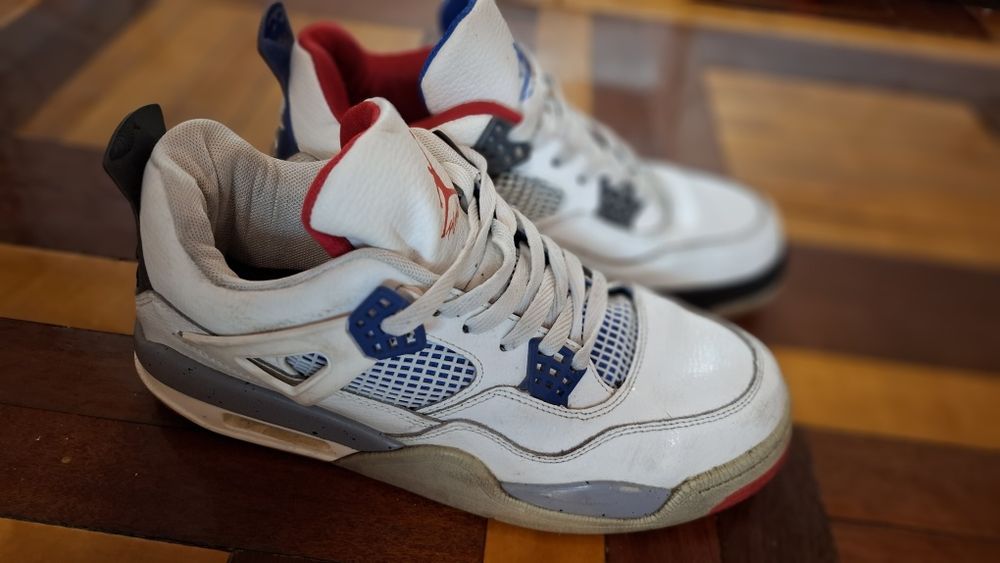 Кросівки чоловічі Nike Air Jordan 4 SE What The Cement White Red Blue