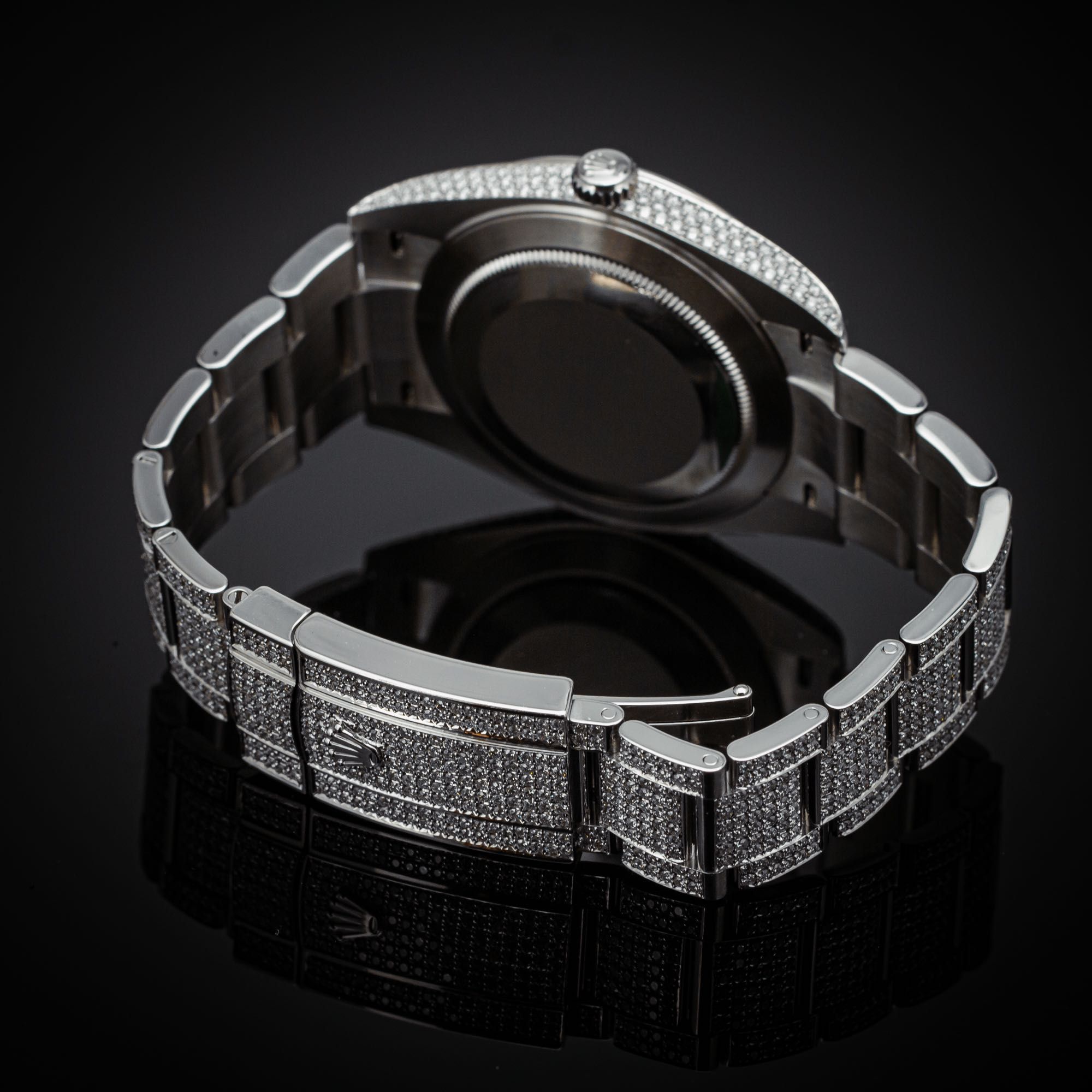 FULL ICED Rolex Datejust 41 black dial
