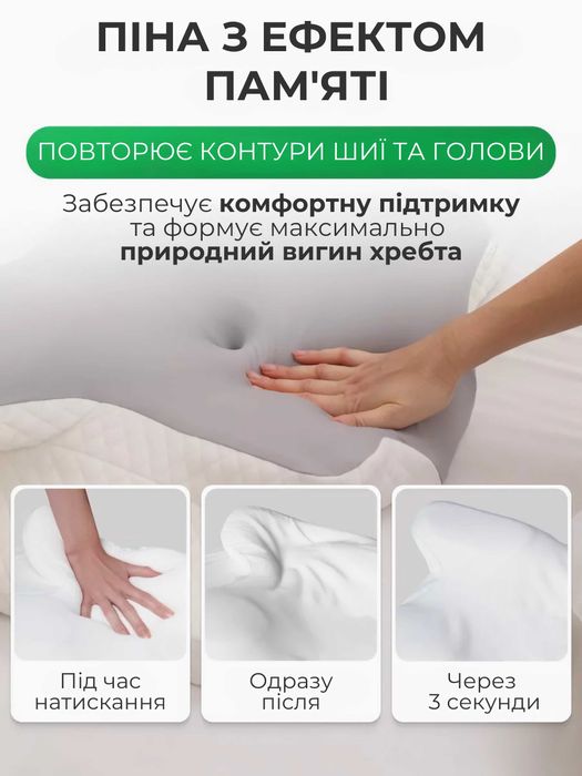 Ортопедична подушка Метелик Memory Foam | Анатомічна для шиї та спини