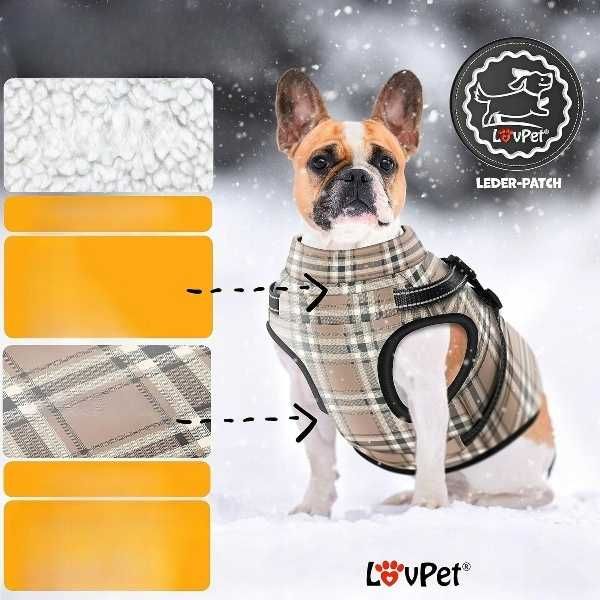 Kurtka dla psa z szelkami kamizelka zimowa 3XL 14-20 (45) LOVPET