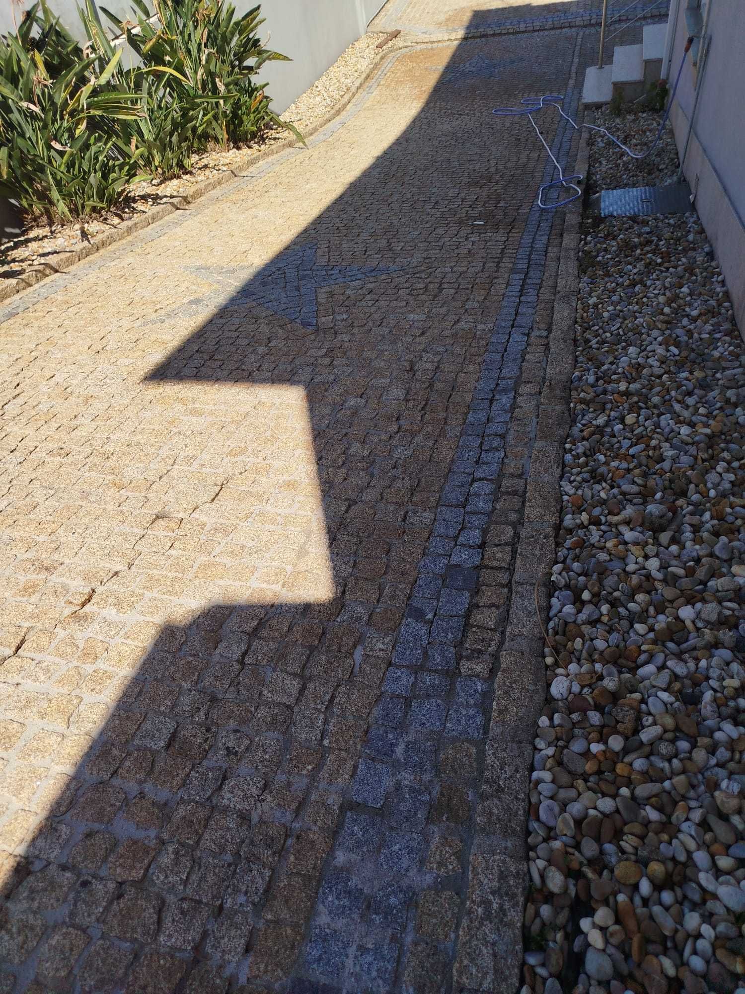 Limpeza passeios muros e calçadas