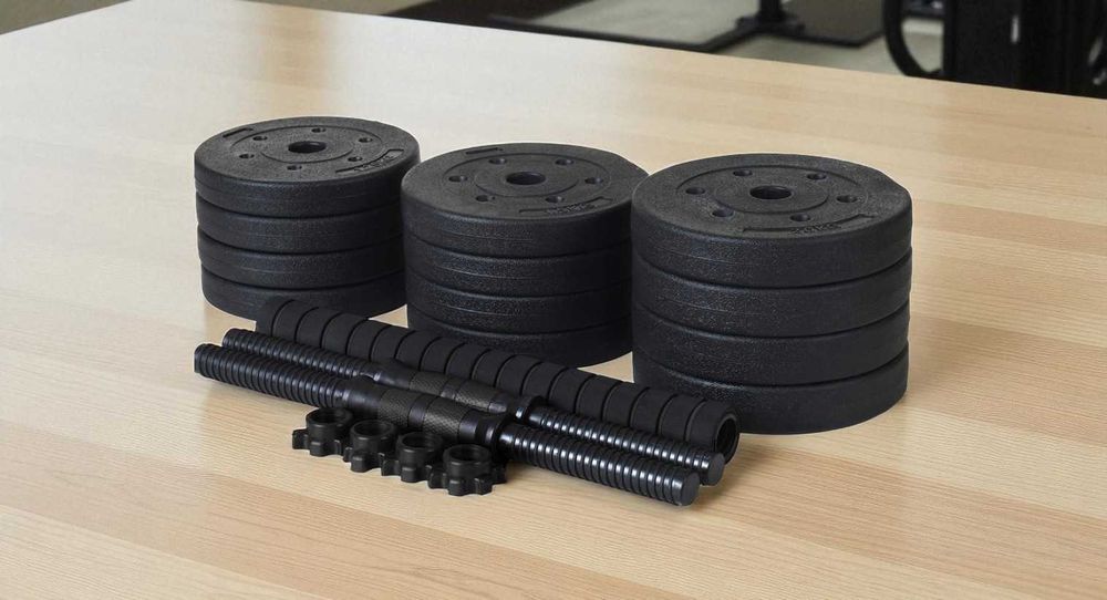 Hantle 20 kg z funkcją sztangi Czarne