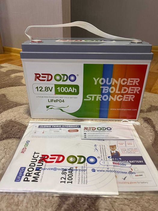 Акумулятор LiFePO4 12v 100Ah REDODO з bluetooth USA батарея ДБЖ UPS