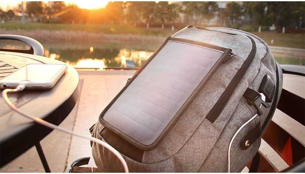 FlexSolar Podróżny plecak z panelem słonecznym i powerbankiem 3500mAh