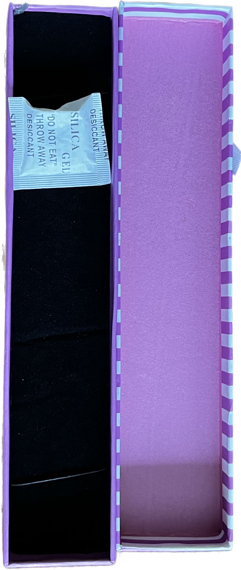 Fioletowe Pudełko Prezentowe Kartonowe w Paski 10,5 x 9,5 x 5 cm