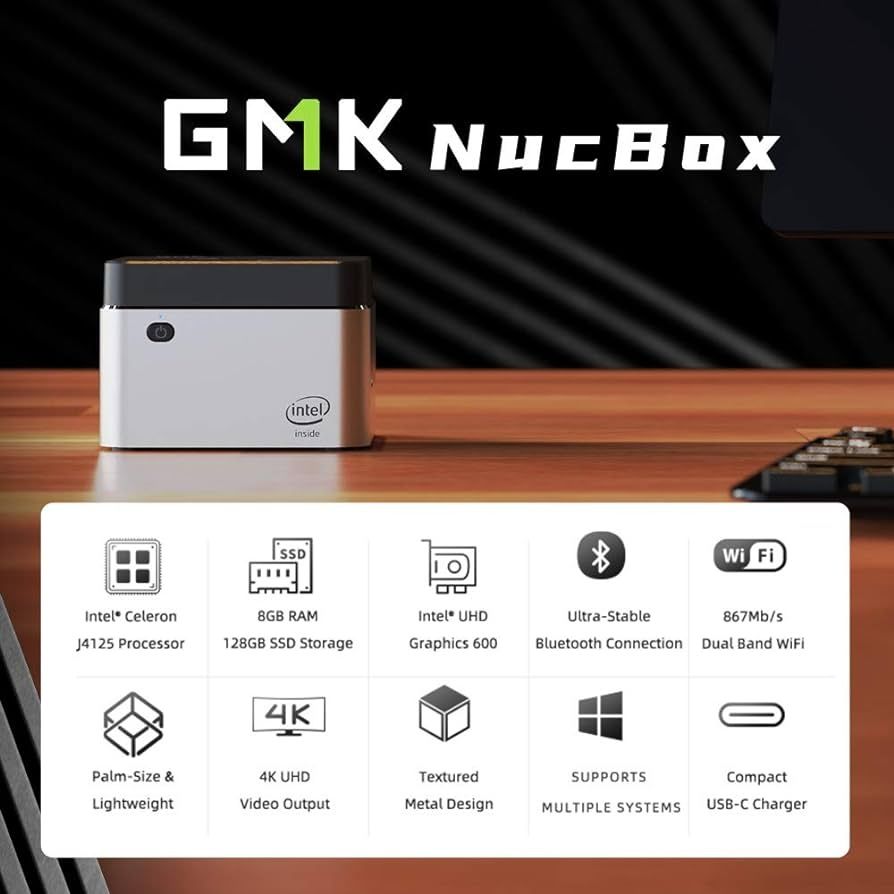 GMK NucBox Intel Celeron J4125 8GB SSD 0GB
