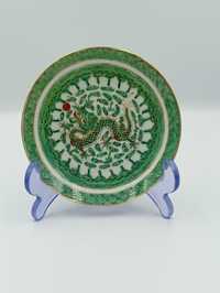 Stary chiński porcelanowy talerzyk konfiturówka Smok chiński Vintage