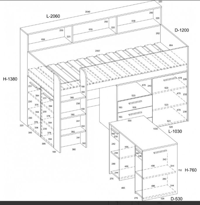 Łóżko piętrowe, antresola