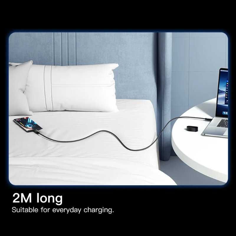 Kabel ładowania 2m USB-A i USB-C Essager z wyświetlaczem przepływu LED