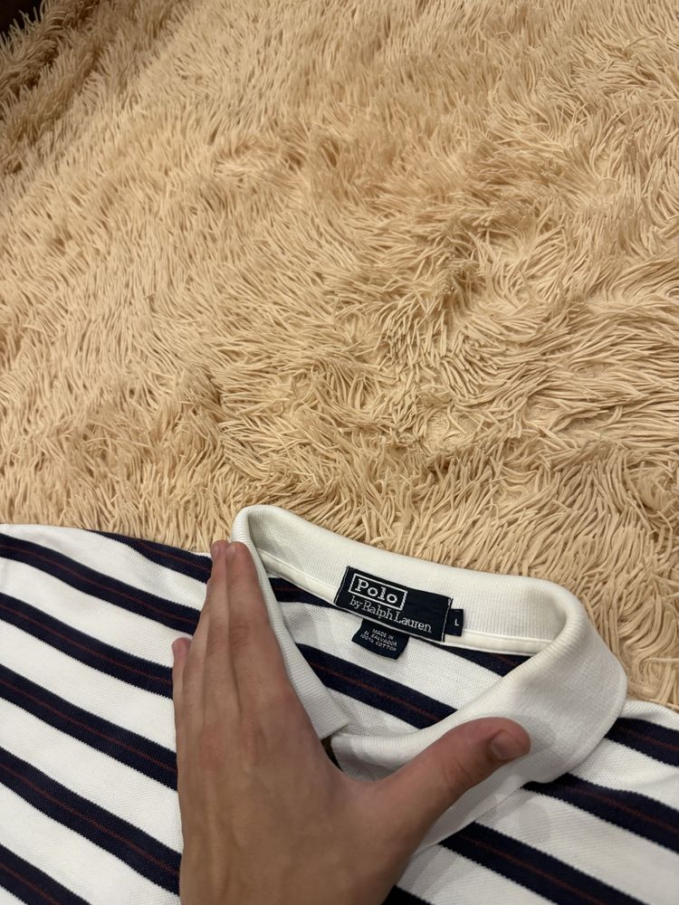 Полосатая футболка поло ralph lauren polo ральф лорен оригинал L