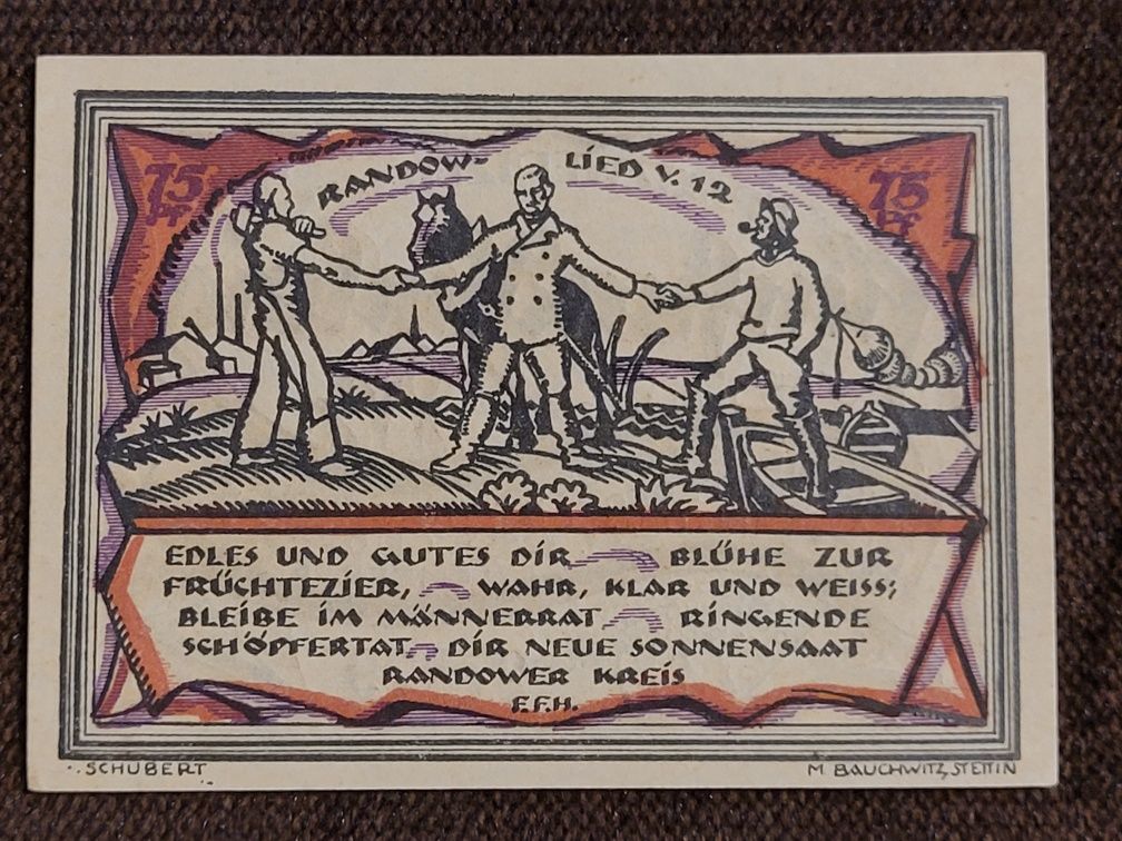 Notgeld pieniądz zastępczy Miejscowość Szczecin, Stettin 1921r banknot