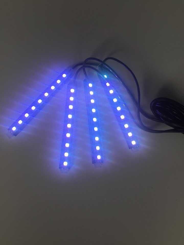 Oświetlenie LED do samochodu listwy 4 x 22,5 cm RGB pilot