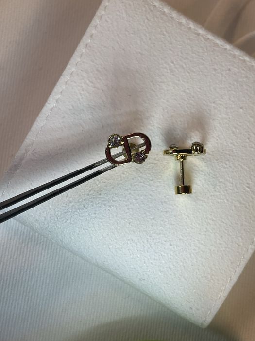 Mini Kolczyki Petit CD Złote metalowe i srebrne kryształy