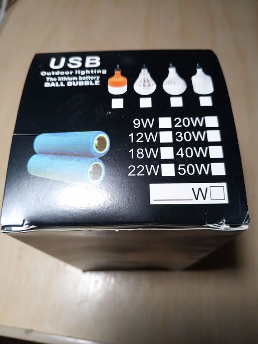 Led лампа аккумуляторная с зарядкой от USB, повербанка