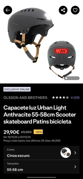 Capacete com luz sinalização