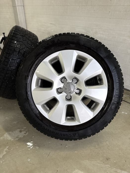 Alufelgi audi 5x112 16 cali z oponami zimowymi Continental 225/55-16