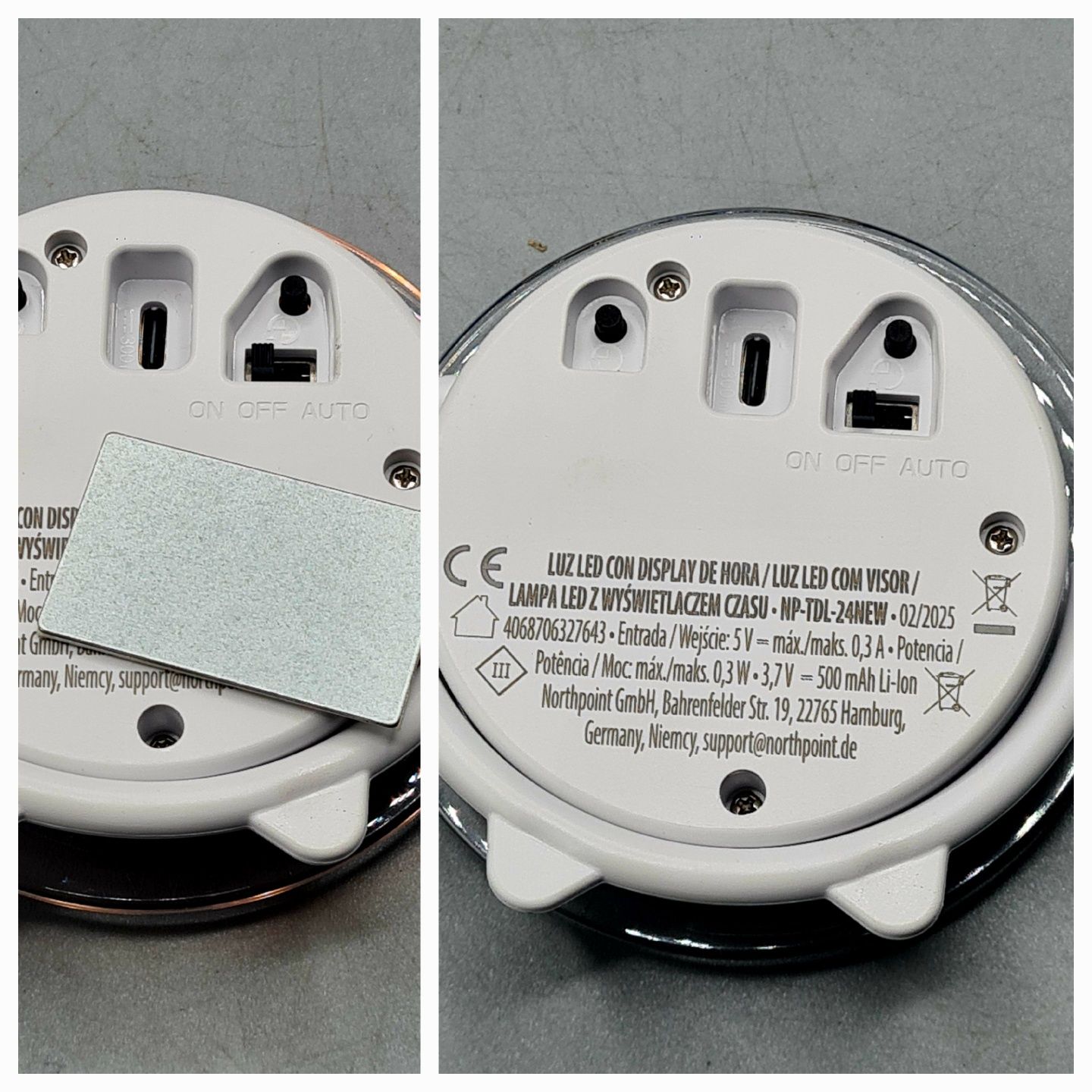 Zegarek lampka led z wyświetlaczem godziny zegar podświetlany