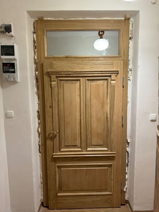 Drzwi zewnętrzne dębowe retro