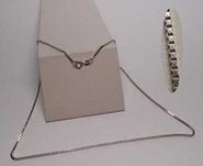 Srebrny łańcuszek kostka 45 cm. 1,3 mm. FBM