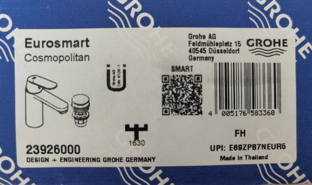 Смеситель Grohe Eurosmart Cosmopolitan  M-size +донный клапан 23926000