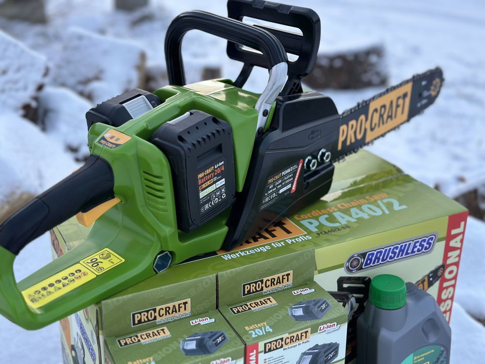 Акумуляторна ланцюгова пила Procraft pka 40/2 3 роки гарнатії