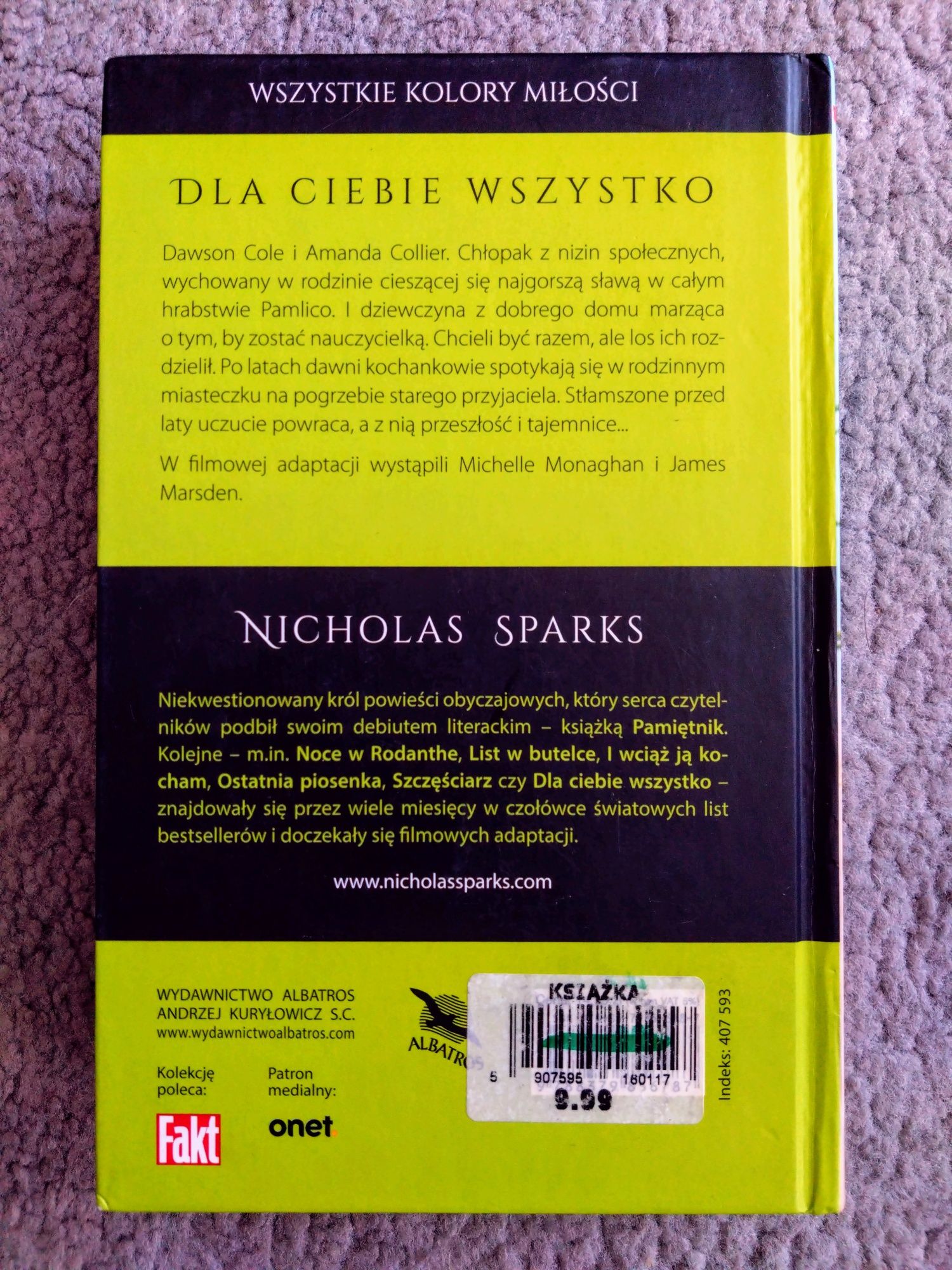 Nicholas Sparks - Dla Ciebie wszystko.