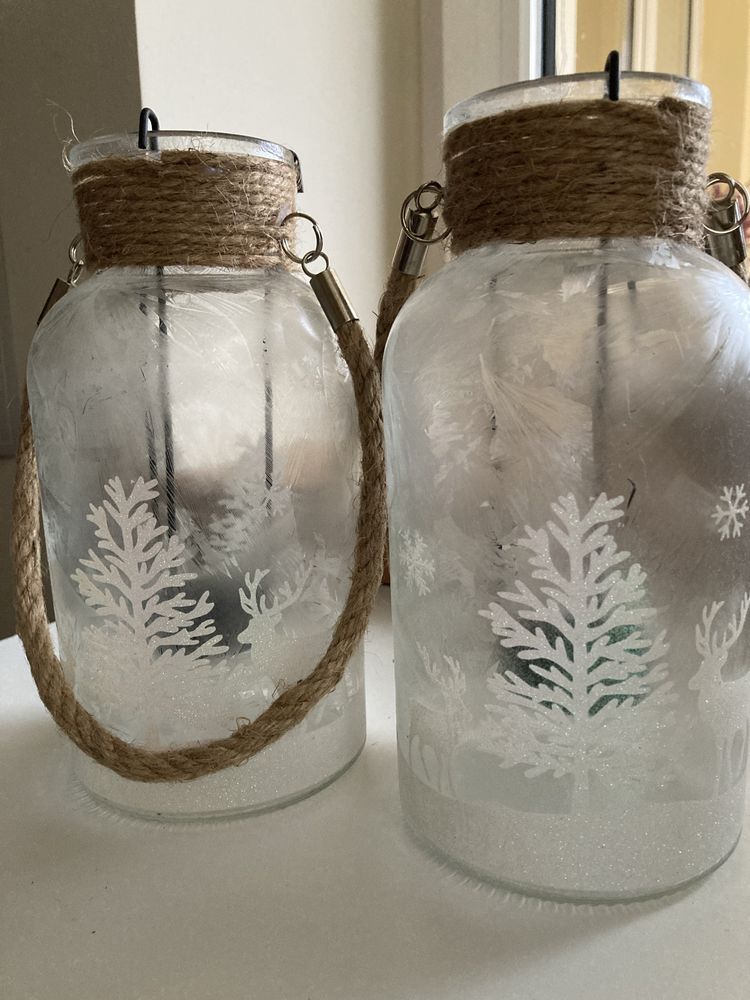 Dwa Lampiony na świeczkę tea light