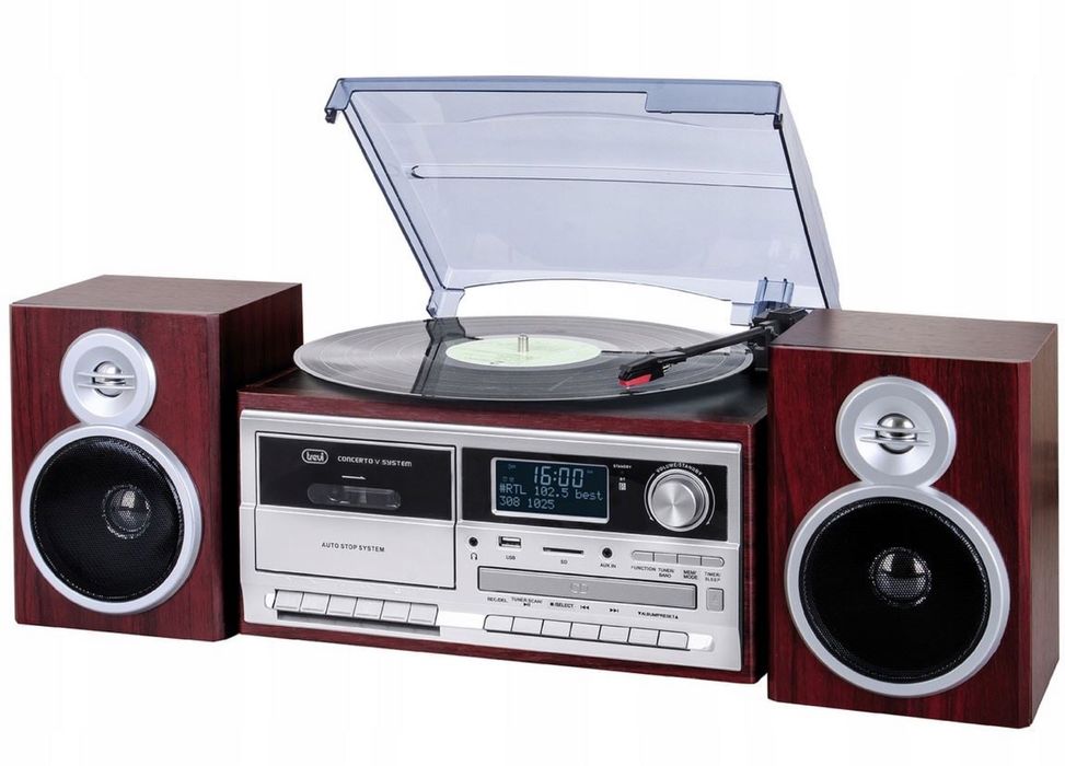 Wieża gramofon Vinyl Trevi TT1072 - Bluetooth CD Kaseta DAB+ Vinyl