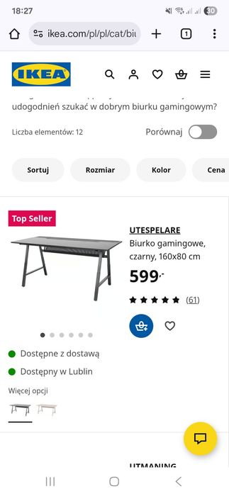 Biurko gamingowe Ikea