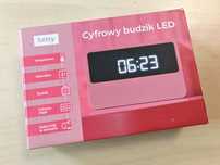 Elektryczny Zegar LED cyfrowy budzik z wyświetlaczem jasnoróżowy