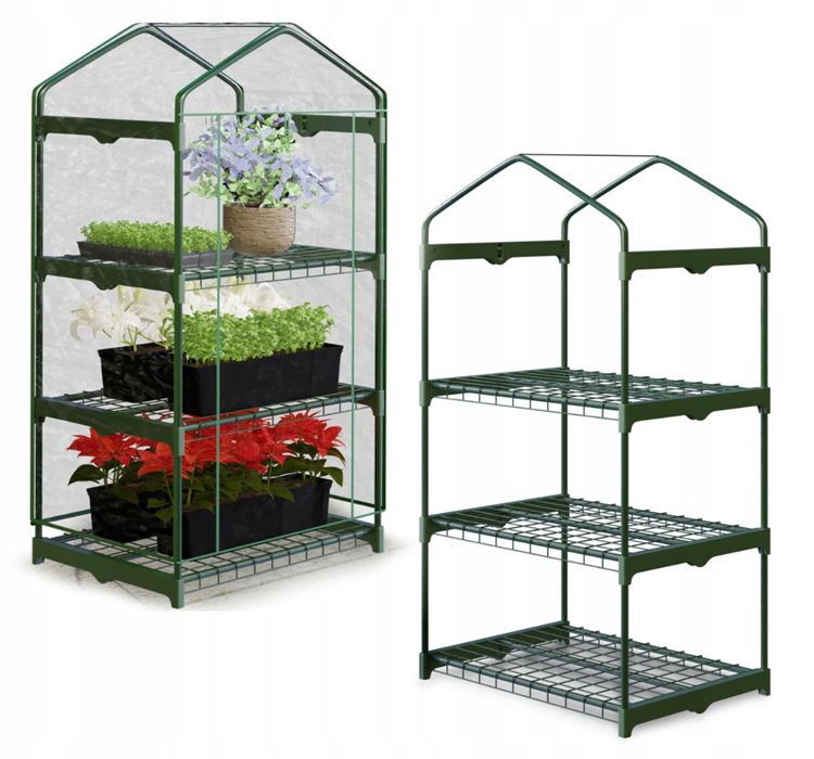 Mini Szklarnia Ogrodowa Balkonowa Regał Kwietnik na Kwiaty 125x69x49cm