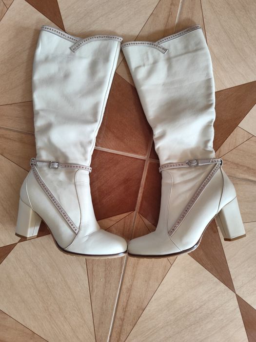 Зимові шкіряні сапожки/ черевики