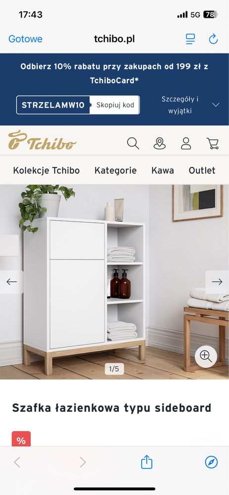 Szafka łazienkowa biała Tchibo skandynawski styl