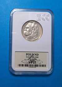Polska II RP 5zł 1936 Józef Piłsudski, bdb stan, GRADING, srebro 0,750