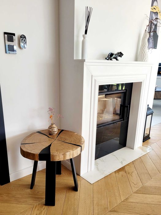 Solik kawowy z drewna Dębowego z Żywicą epoksydową