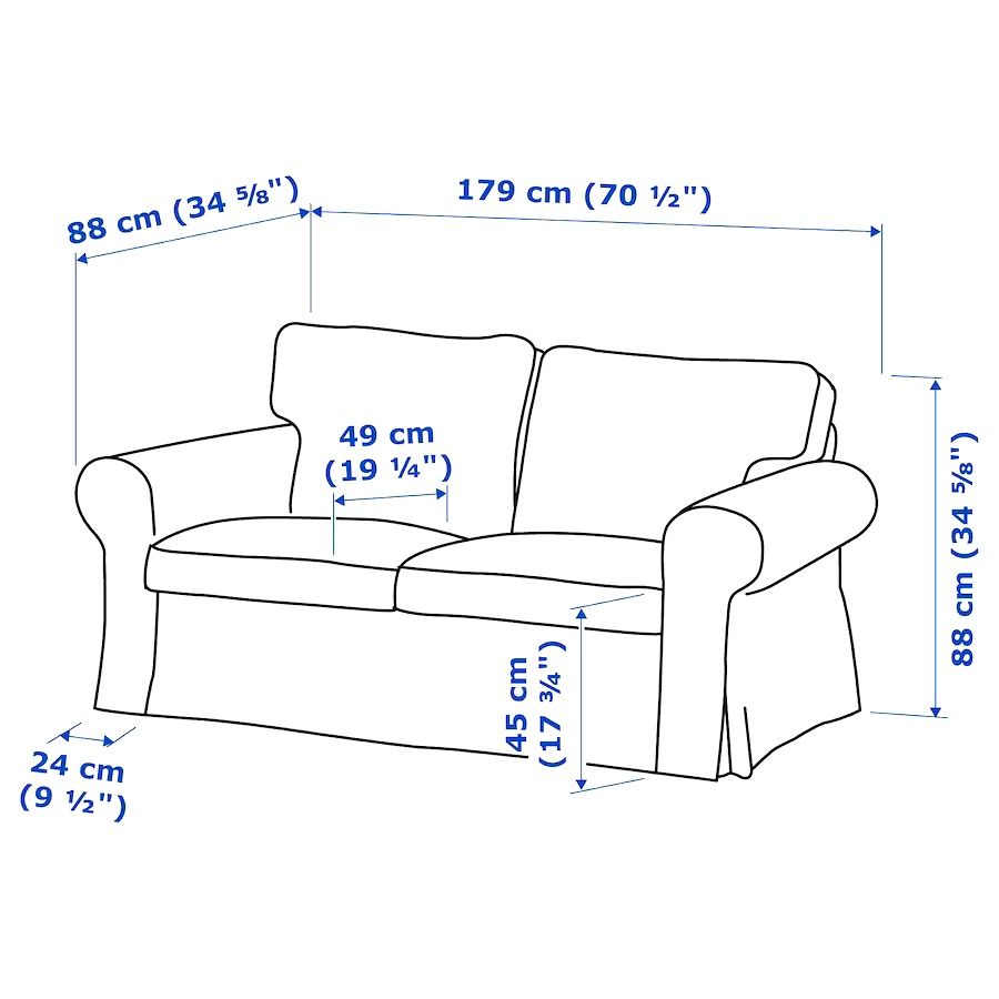 Sofá IKEA Ektorp 2 lugares Bege