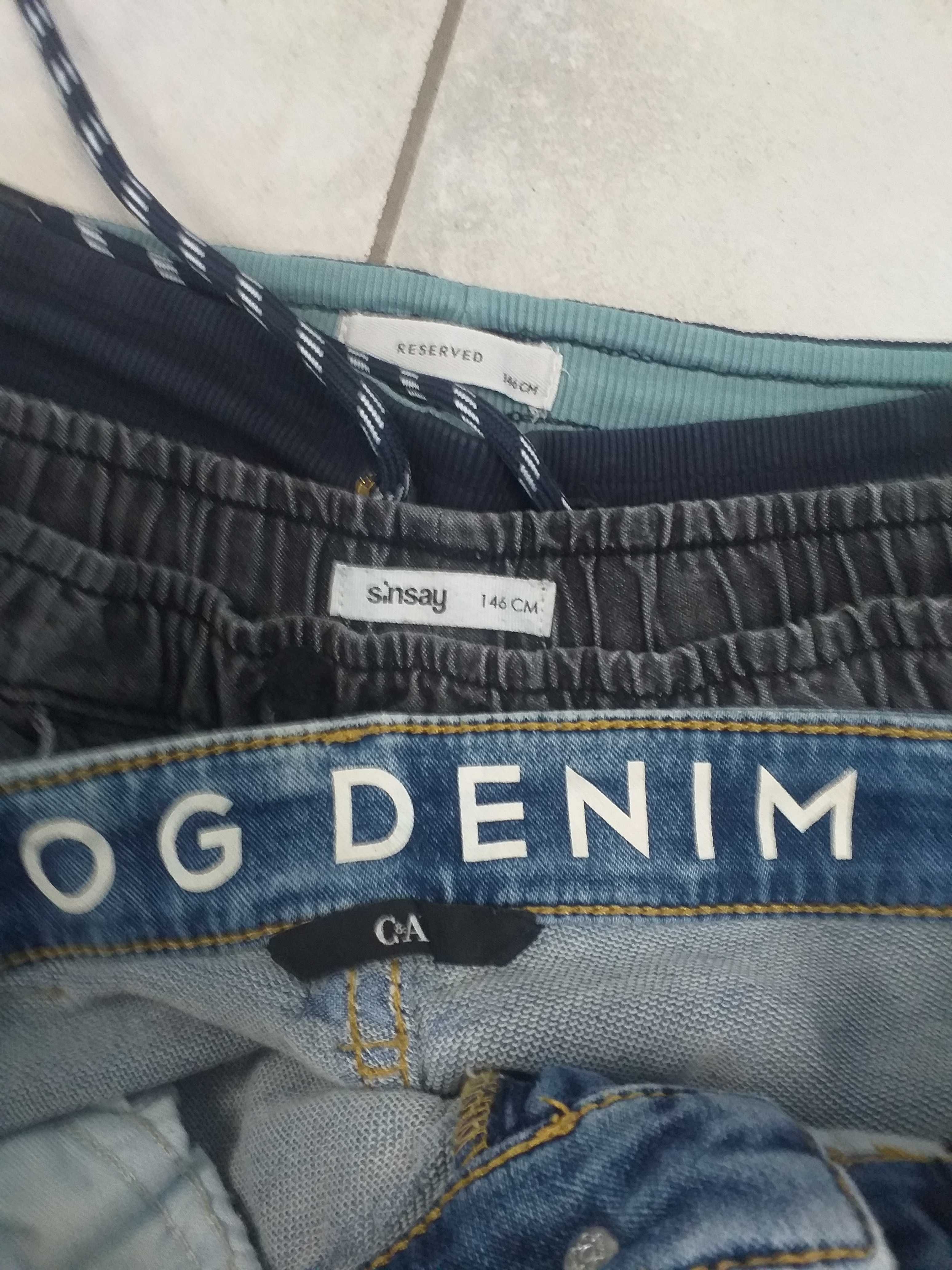 3 pary spodnie chłopięce Jeansy Dresy Sinsay C&A Reserved r. 146