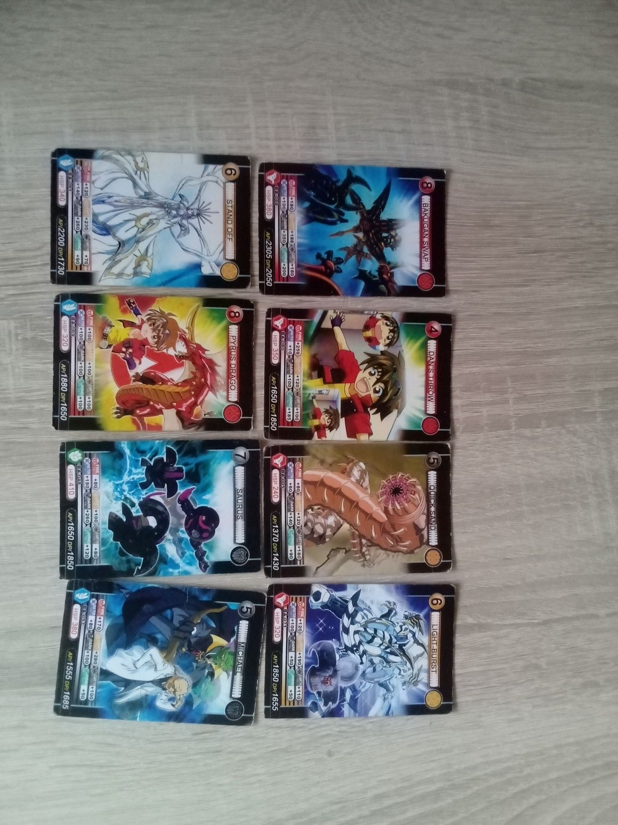 Karty do gry Bakugan 8szt