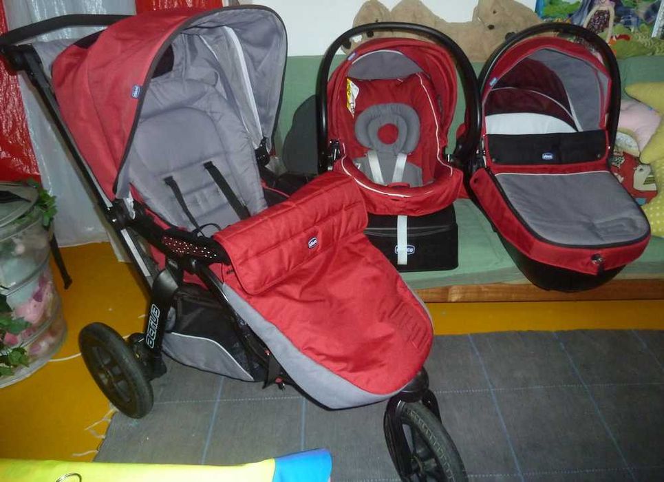 Trio chicco Activ3 carrinho, ovo e alcofa
