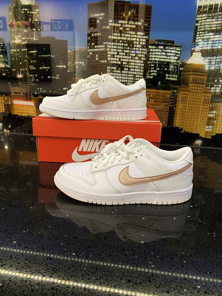 Buty Nike Dunk Low Białe Metalic bronze swoosh EU 38.5 Nowe Oryginalne