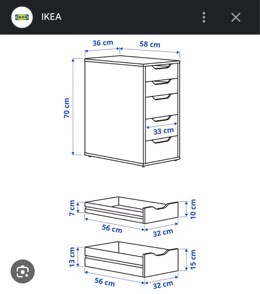 Komoda szafka IKEA ALEX czarna czarny braz