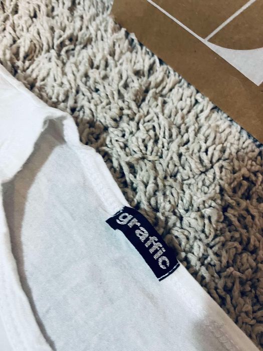 Graffic piekna bluzka t-shirt biala letnia zyrafy S M